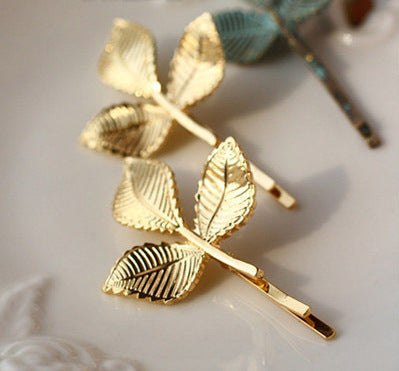 Wholesale retro Mori hair accessories olive branch hairpin beautiful bride alloy headdress tree leaf side clip